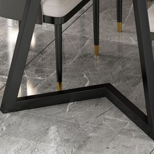 Modern 1/4/5/7 Pieces Dining Set Sintered Stone Dining Table with Leather Chairs