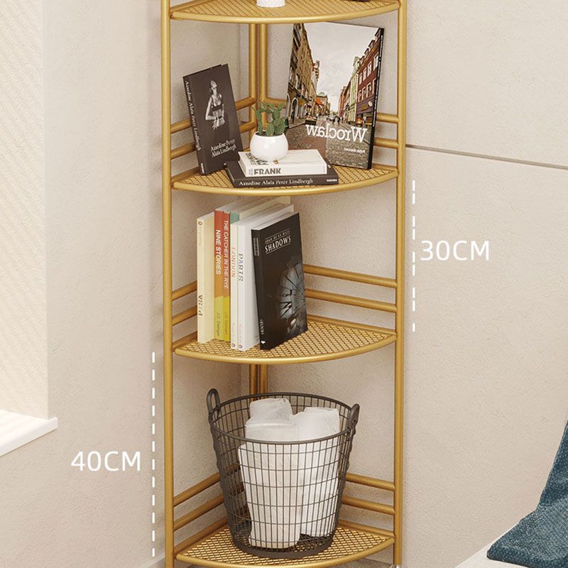 Modern Metal Bookcase Corner Open Shelf Bookshelf with Shelves