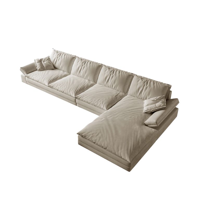 Scandinavian Cream Cushion Back Stain-Resistant Faux Leather Sofa