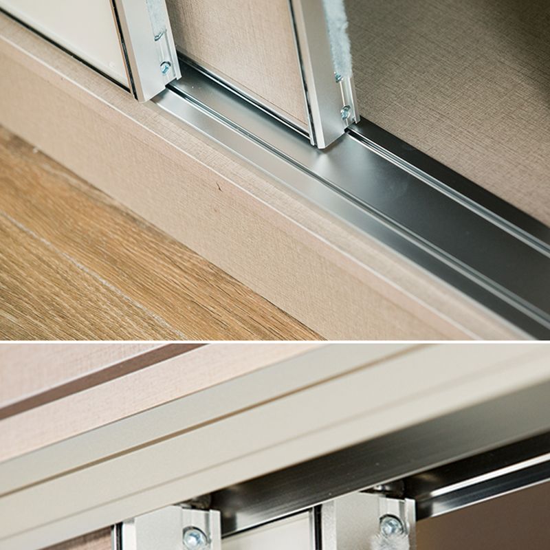 Modern Artificial Wood Wardrobe Freestanding Wardrobe with Sliding Doors for Living Room