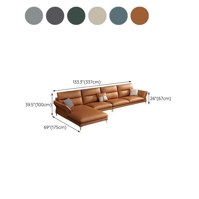 Modernism Sectional Sofa Flared Arm Cushion Back Sectional Sofa