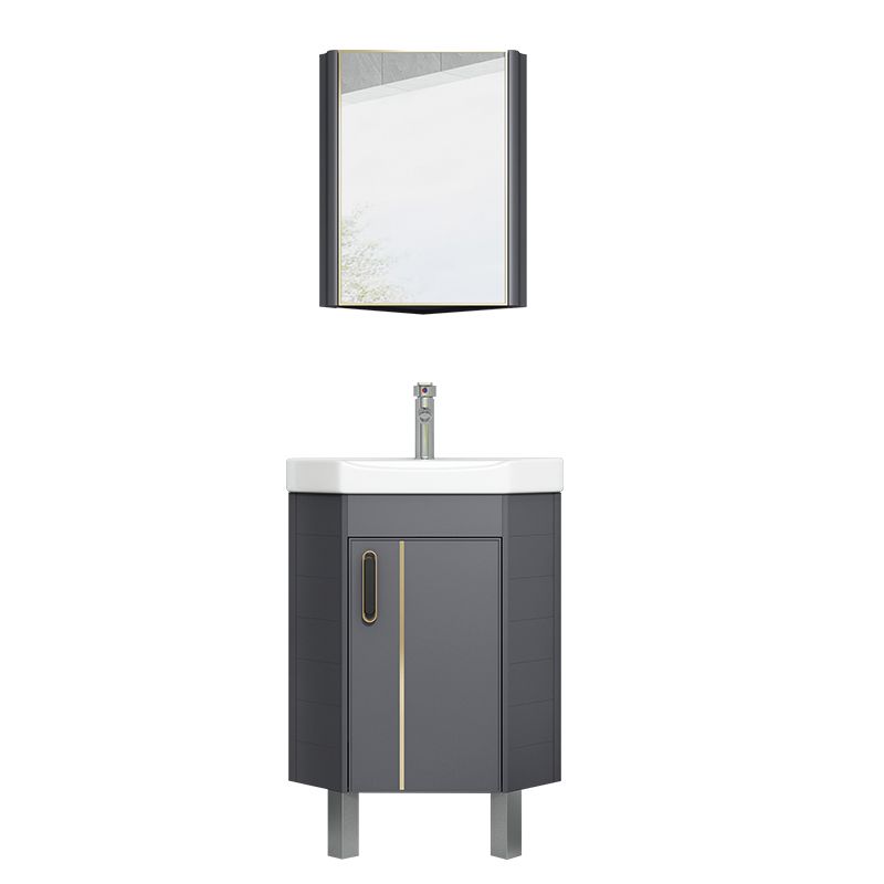 Contemporary Sink Vanity Triangular Wall Mounted Corner Bath Vanity
