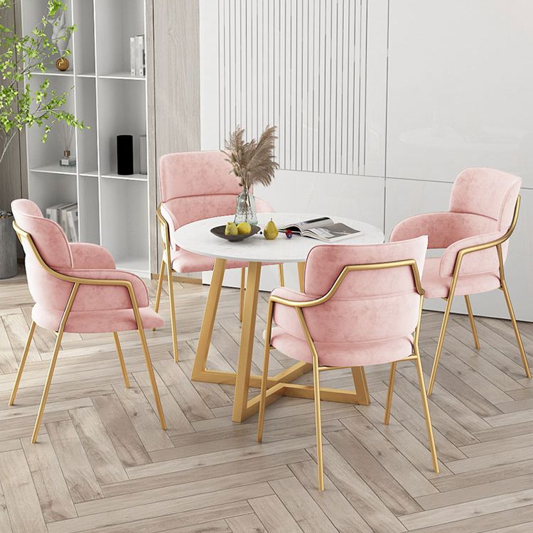 Glam Round Dinette Set 1/4/5 Pieces Marble Dining Table Sets