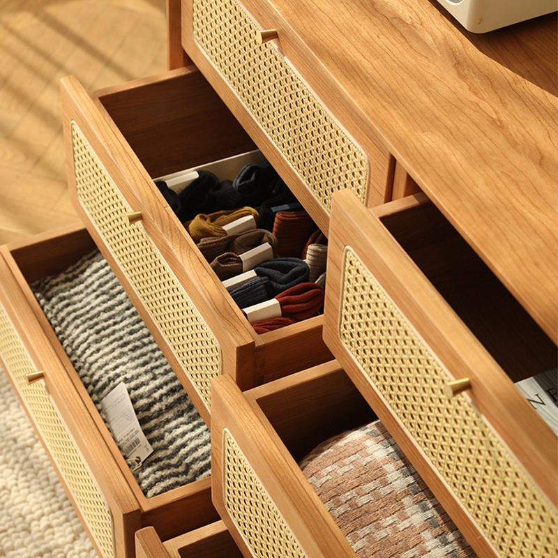 15.6-inch Width Contemporary Storage Chest Solid Wood Dresser with 6/9 Drawers