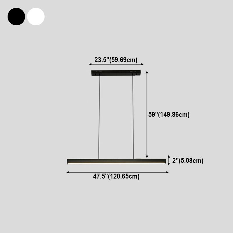 Modern Rectangle Island Lamps 1-Head Restaurant Pendant Light Fixtures with Acrylic Shade