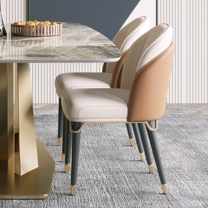 Inicio Sillas de comedor sin brazos Sillas laterales tapizadas con patas de madera (juego de 2)
