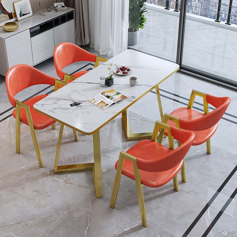 5 Piece Rectangle Shape Wood Top Dining Room Chair and Table Set
