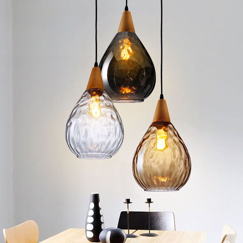 Esszimmer hängende Deckenleuchte minimalistischer Anhänger Leichtkit mit Tränenglasschatten