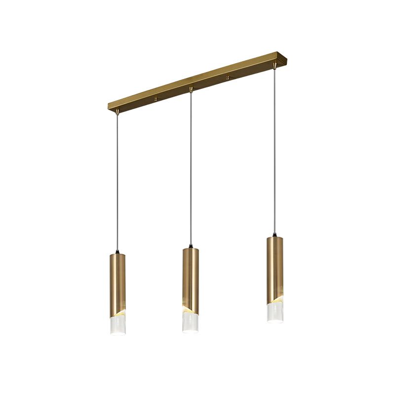 Tube Dinning Room Hanging Light Fixture Metal Simple Style Pendant Light Fixture