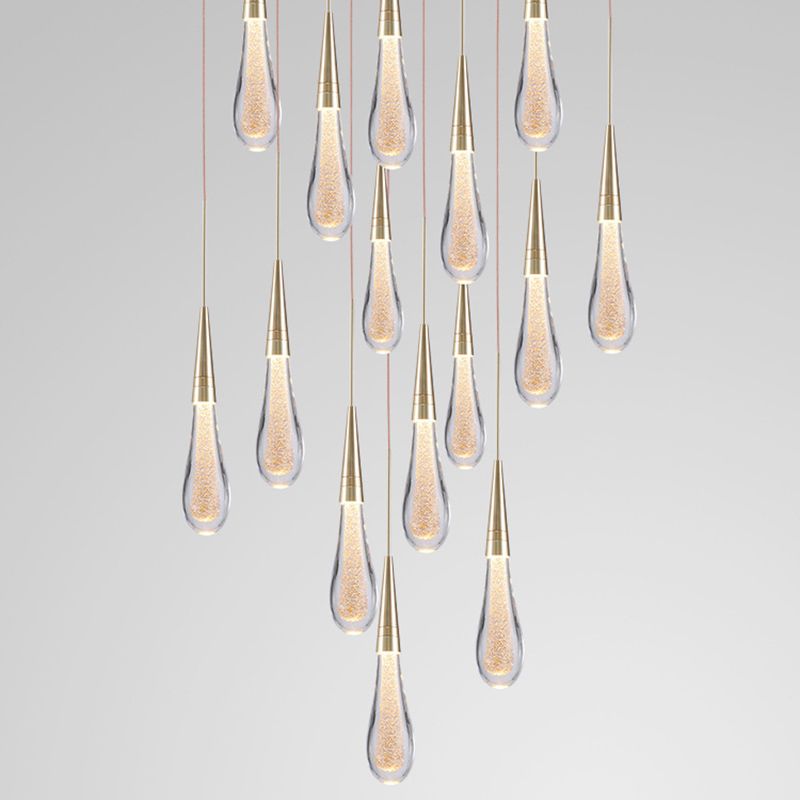 Lampe suspendue à LED en or dans le pendentif en pharmacie de style artistique moderne pour les espaces intérieurs