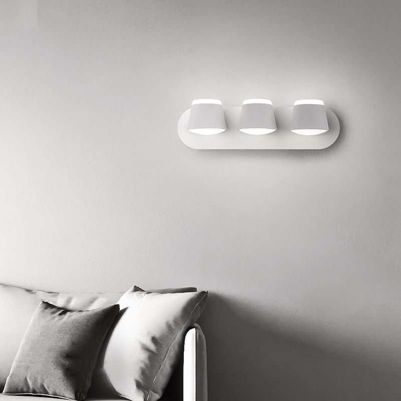 LED Modern Metal Wall Sconce Cone Shape Wall Light with Acrylic Shade for Bedroom