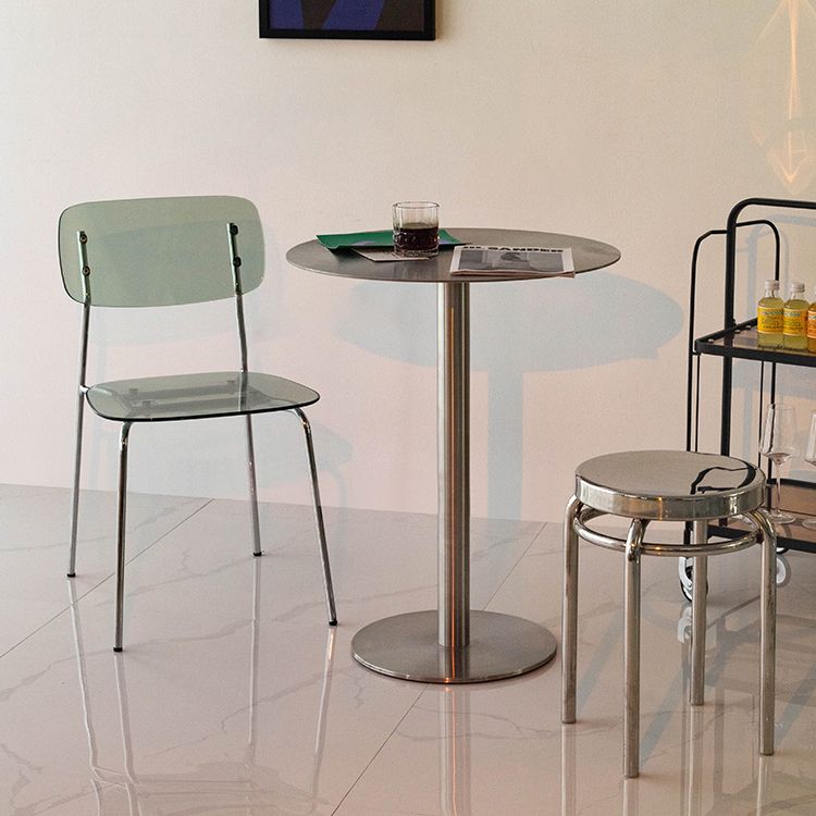 Industriële stijl zilveren eettafel roestvrijstalen tafel voor huisgebruik