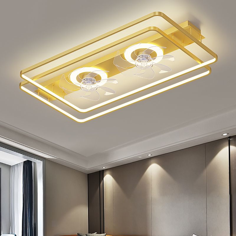 Simple Ceiling Fan Light Modern LED Ceiling Mount Lamp with Acrylic Shade for Bedroom