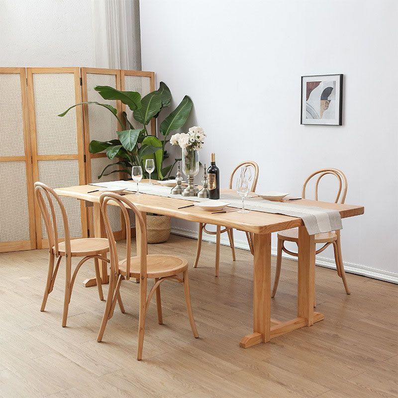 Wood Dining Table Traditional Luxury Rectangle Dining Table with Sled Base