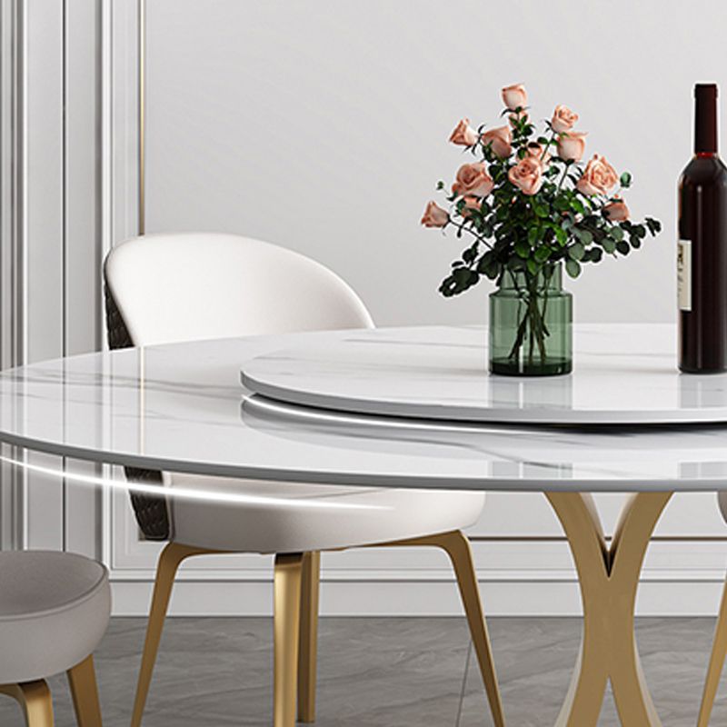 Contemporary Round Dining Table Stone Dinner Table for Home Kitchen