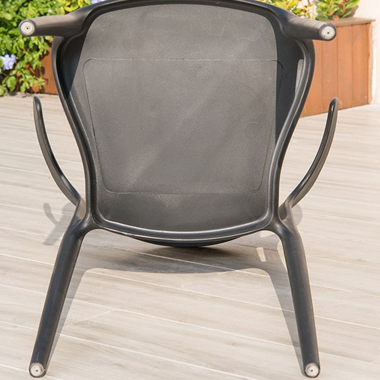19" Wide Contemporary Side Chair Plastic Open Back Patio Dining Chair