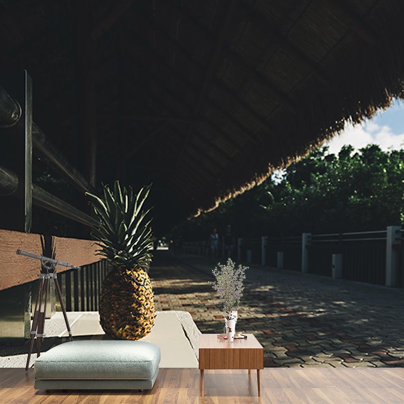 Tropical Scenery Mildew Resistant Wallpaper Environmental Sleeping Room Wall Mural