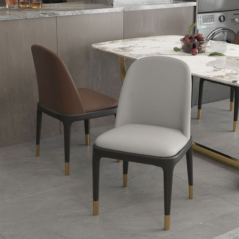 Plastic Side Chair Modern Style Windsor Back Armless Chair for Kitchen Use