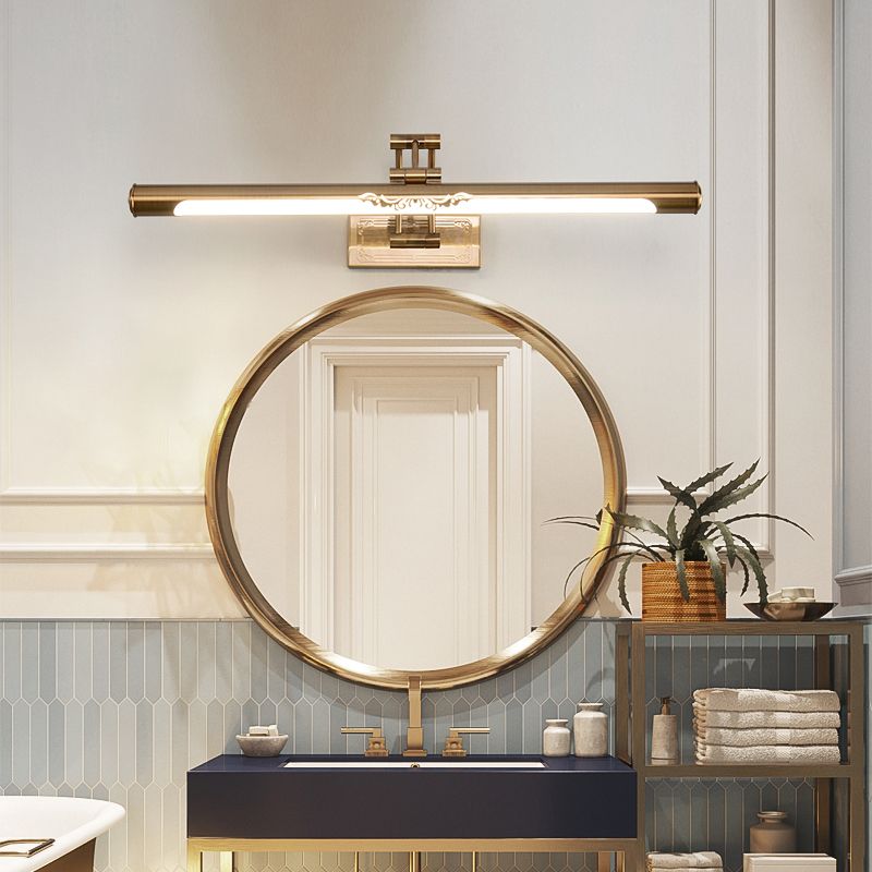 Brass LED Wall Lamp in Traditional Classic Style Electroplate Iron Wall Light with Acrylic Shade