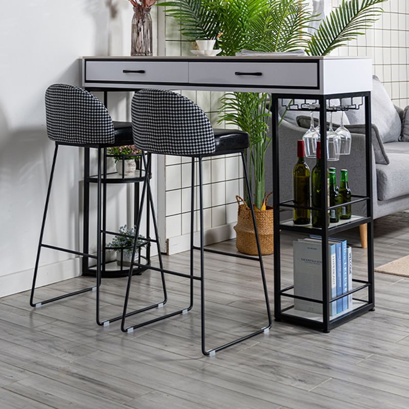 Glam Stone Rectangle Counter Table 1/3 Pieces Bar Table Set for Living Room