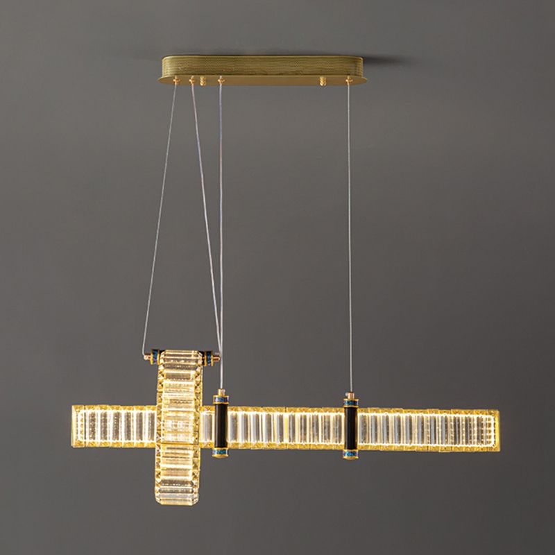 Contemporary Island Light Fixtures Crystal Hanging Lamp for Dining Room