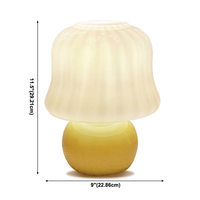 Light a bulloni da tavola moderna vetro giallo da scrivania da funghi per soggiorno camera da letto