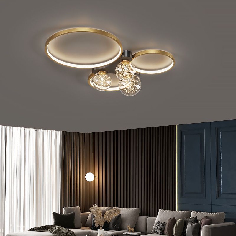 Einfachheit LED-Unterputzleuchte Moderne Deckenleuchte mit klarem Glasschirm für Schlafzimmer