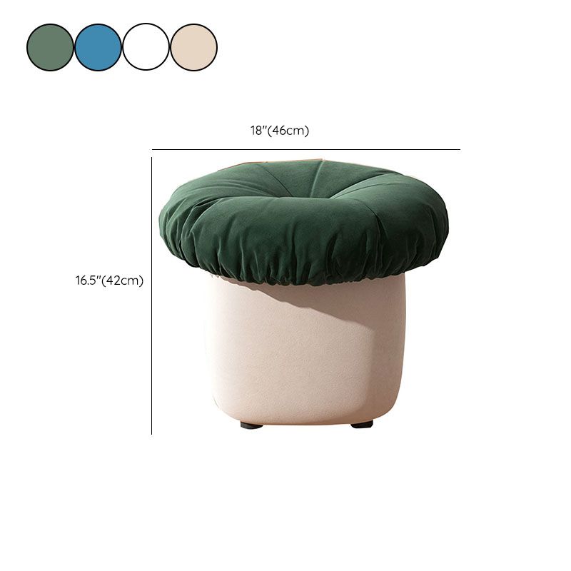 Contemporary Pouf Ottoman Cotton Upholstered Tufted Mushroom Shape Ottoman