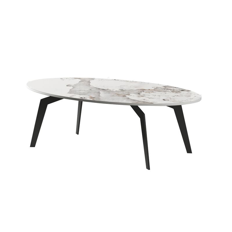 2 Nesting Slate Coffee Table Set Oval Coffee Table with Storage
