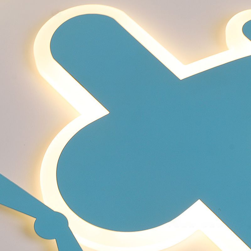 Kids LED Flush Mount Light Airplane Metal Ceiling Light Fixture for Bedroom