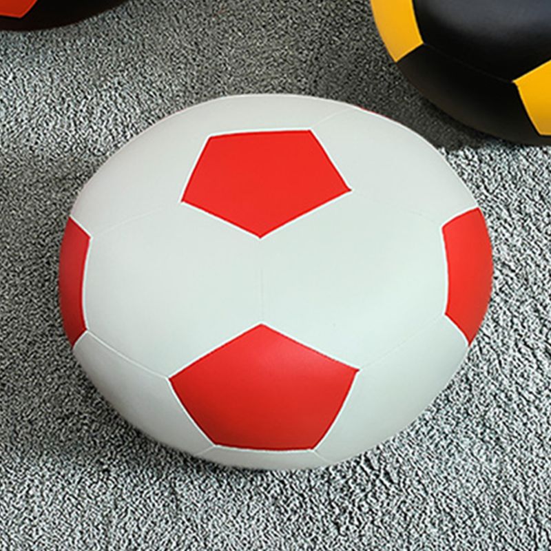 Pouf Tomato Pattern Ottoman Faux Leather Modern Specialty Ottoman