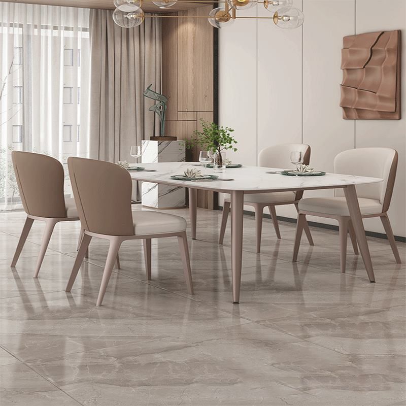1/4/5/7 Pieces Dining Chairs Set  Dining Table Set with Sintered Stone Top