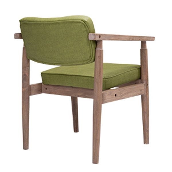 Silla de comedor con brazo abierto para cafetería de granja, acabado mate de cuero