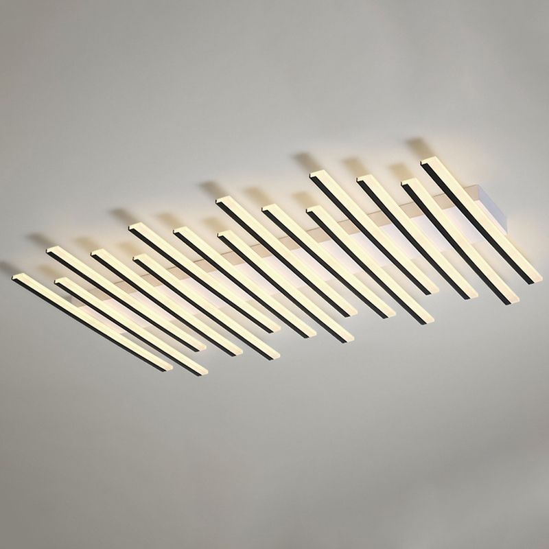 Acrylic Living Room LED Flush Ceiling Lights Linear Modern Style Flush Mount