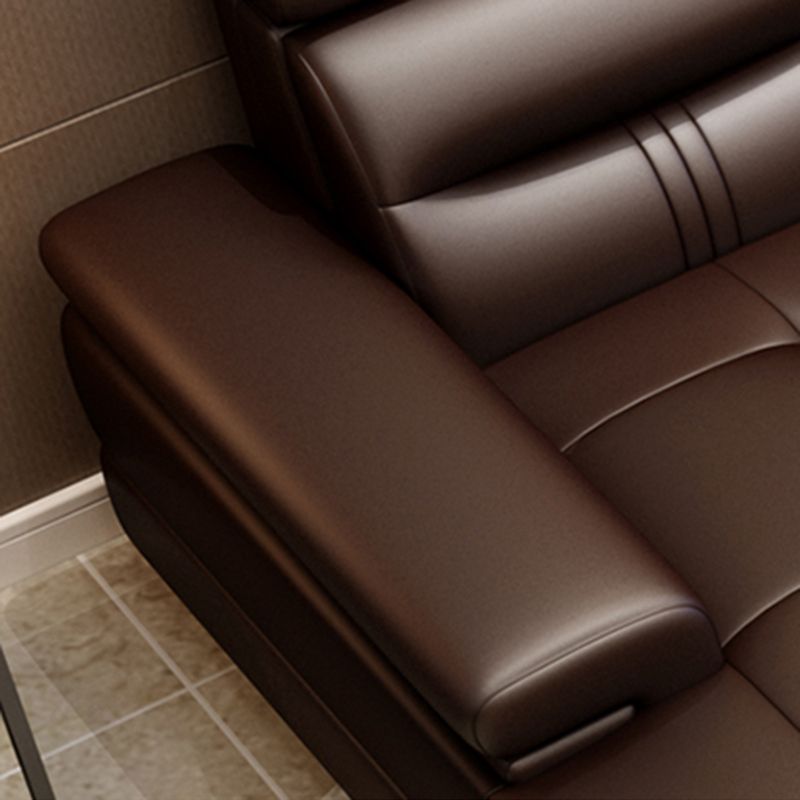 Contemporary Sectional Sofa Tufted Genuine Leather Sectionals