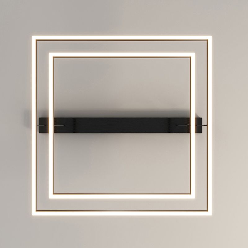 Modern Black Chandelier Multiple Squares Chandelier Lights Rectangular Metal Chandelier