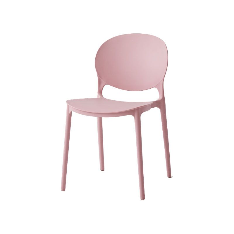 Modern Style Stackable Plastic Chair Open Back Dining Side Chair (Set of 4)
