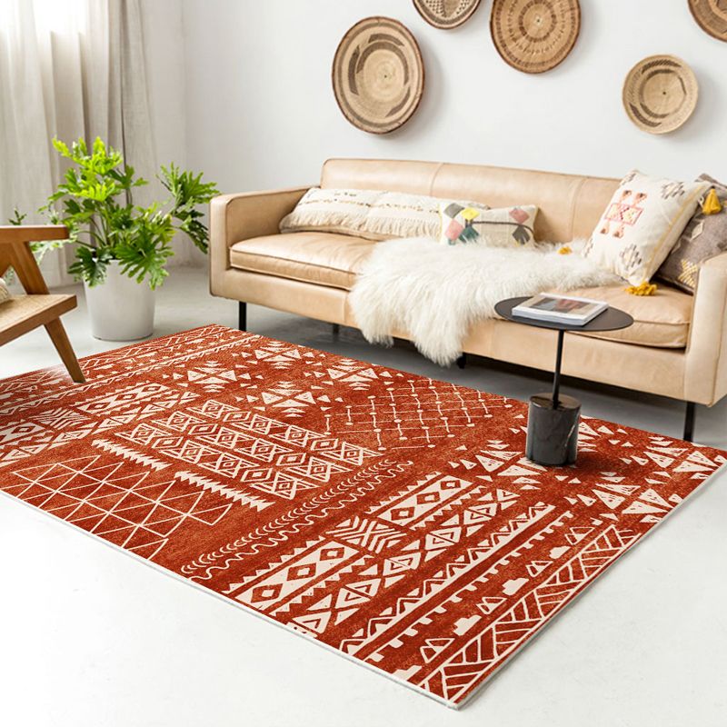 Klassisches mehrfarbiger geometrischer Teppich Polypropylen Boho Chic Teppich nicht rutschfestem Hintermaschinen Waschbarer Tierfreundlicher Teppich für Schlafzimmer