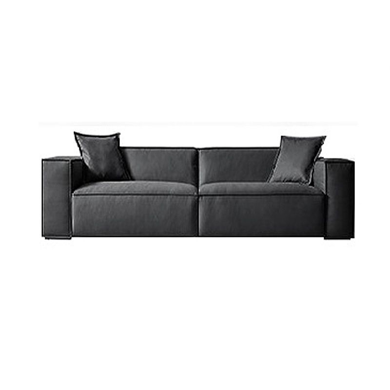 Stain Resistant Stationary Faux Leather Living Room Square Arm Settee