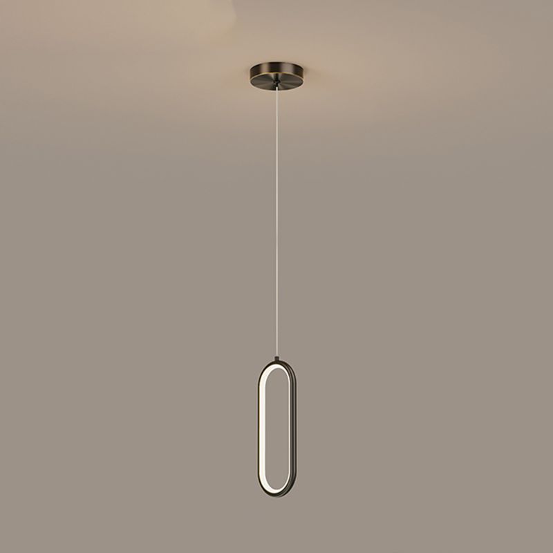 Oval Shape Metal Hanging Light Modern Style 1 Light Hanging Light Fixtures