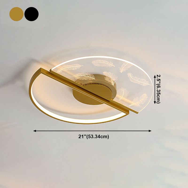 Lámpara de techo LED con diseño de plumas, luz de montaje empotrada moderna, para dormitorio y sala de estar