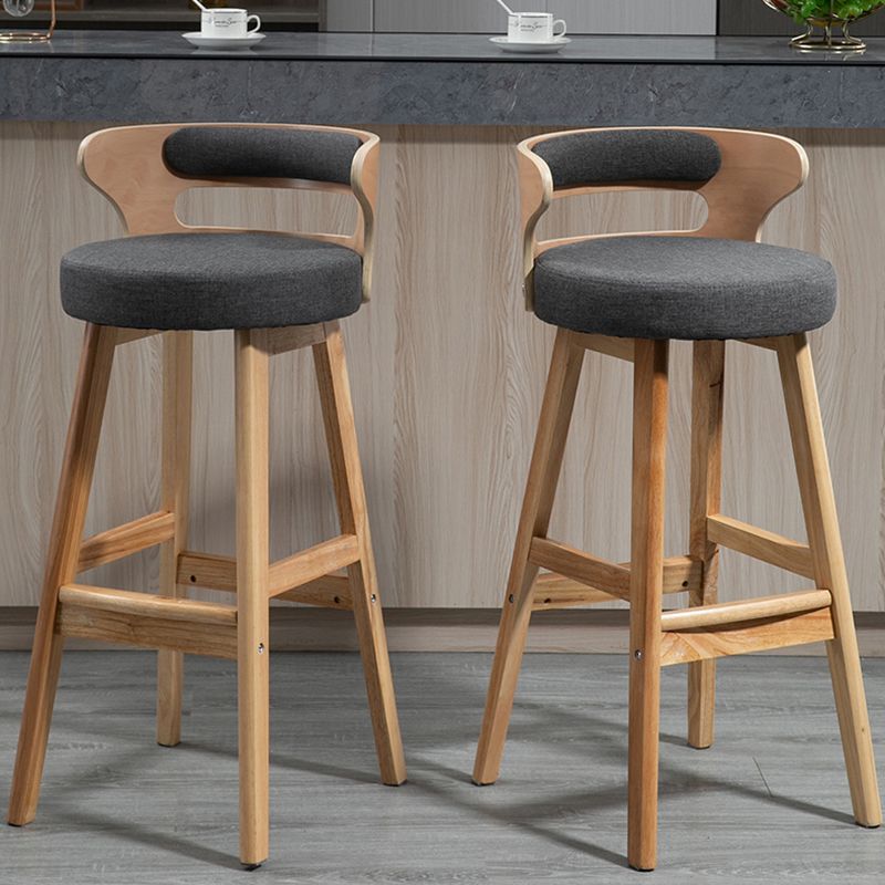 Taburete moderno de respaldo de respaldo sin brazo Taburete de bar de madera con cojín