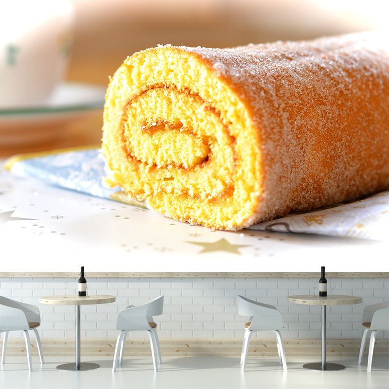 Tasty Dessert Mural Wallpaper Mildew Resistant Business Coffee Shop Wall Decor