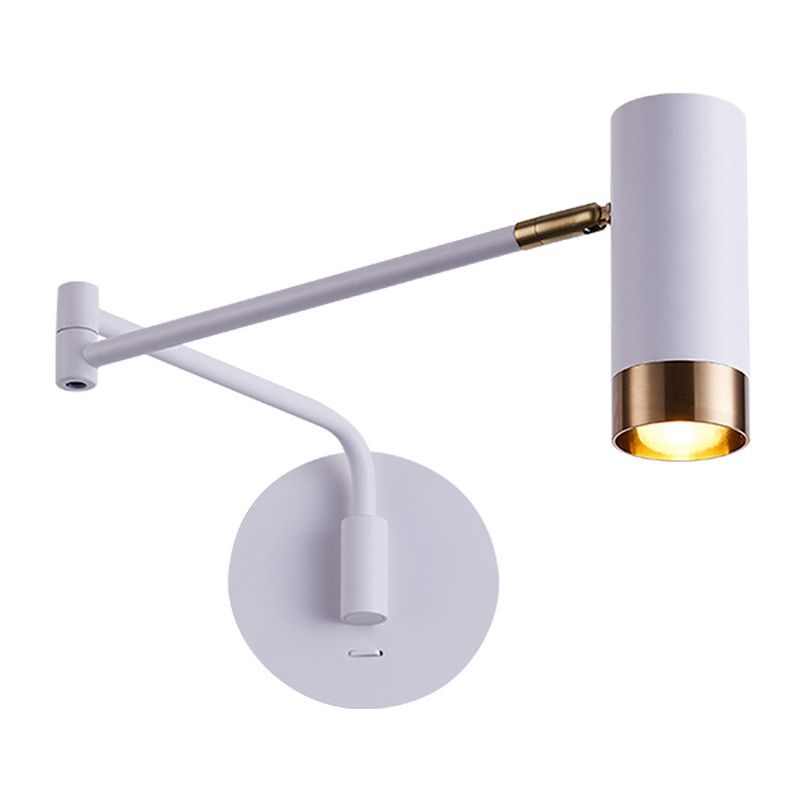 Black/White Single Modern Wall Mounted Sconce Metal Wall Light for Bedroom