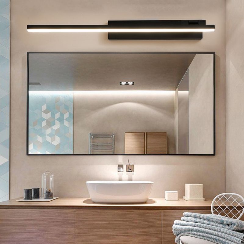 Modern Simple Style Iron Vanity Light Strip Shape LED Vanity Lamp for Shower Room