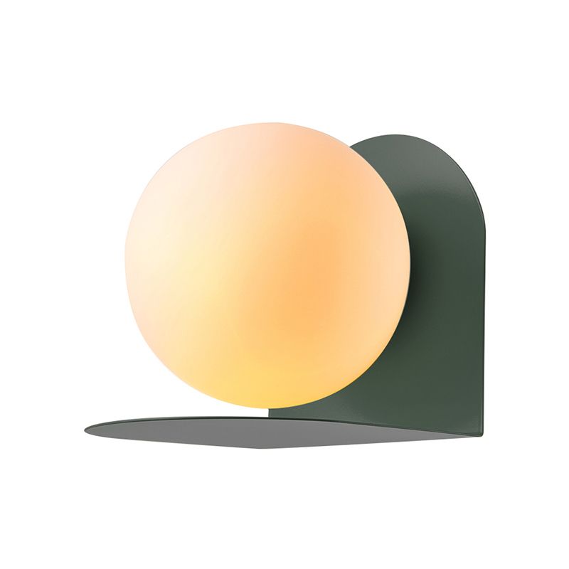 Luce da parete in globo bianca Luce di panna in vetro glassata per la camera da letto per bambini