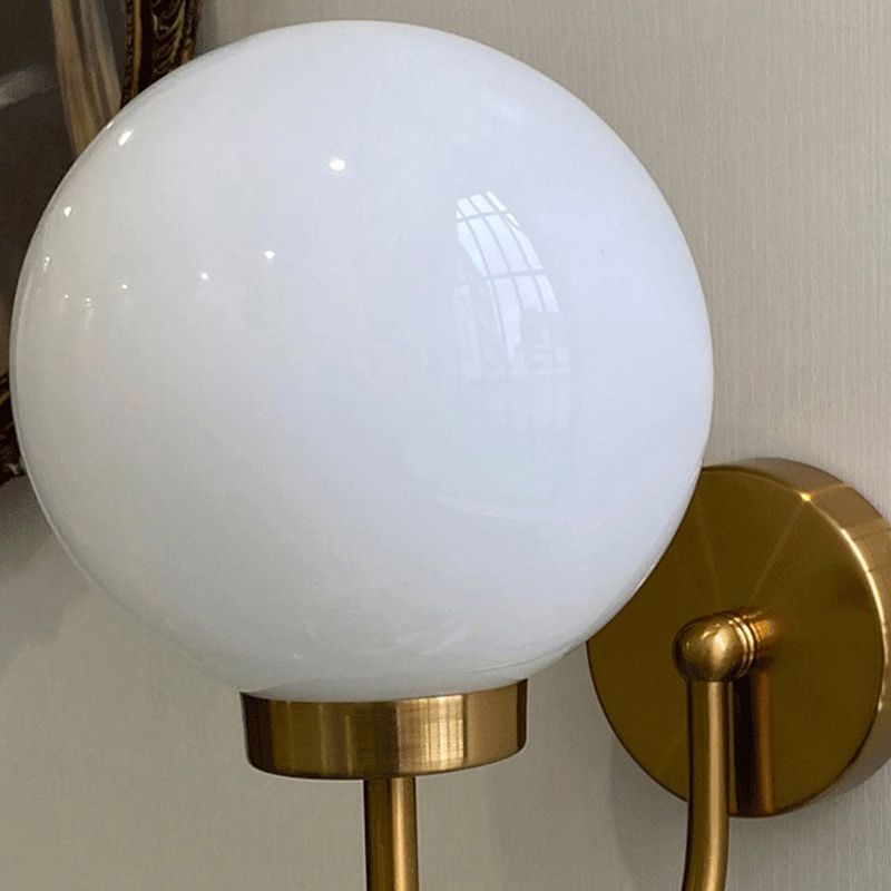 Modernism Single Golden/Chrome Wall Mounted Sconce Glass Wall Light for Bedroom