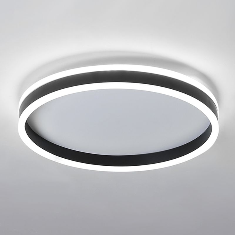 Forma geometrica in metallo Luce del soffitto a fiuto moderno 1 illuminazione a montaggio a filo in nero