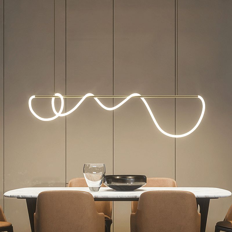 Lámpara colgante de restaurantes de 1 luz de la isla lineal moderna con sombra de gel de sílice