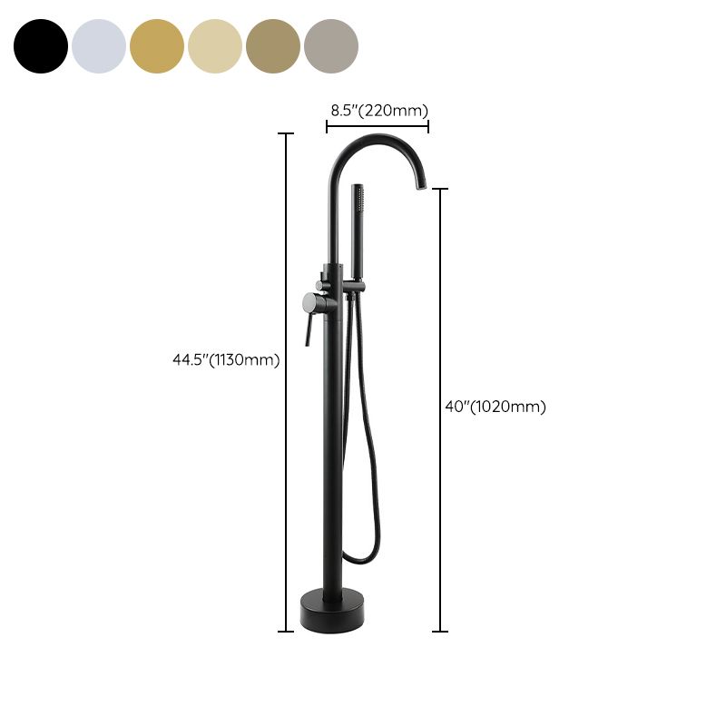Traditional Floor Mounted Metal Freestanding Tub Filler Single Handle Freestanding Faucet